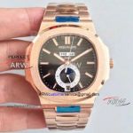 Perfect Replica KM Factory New 5726 Patek Philippe Nautilus Annual Calendar Rose Gold Swiss Watches 